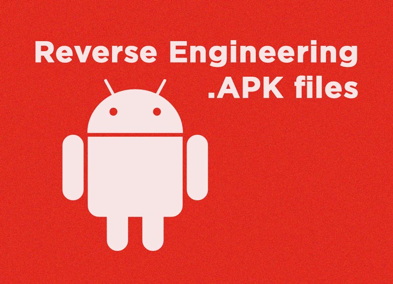 The Android logo with Reverse Engineering .APK files written on top